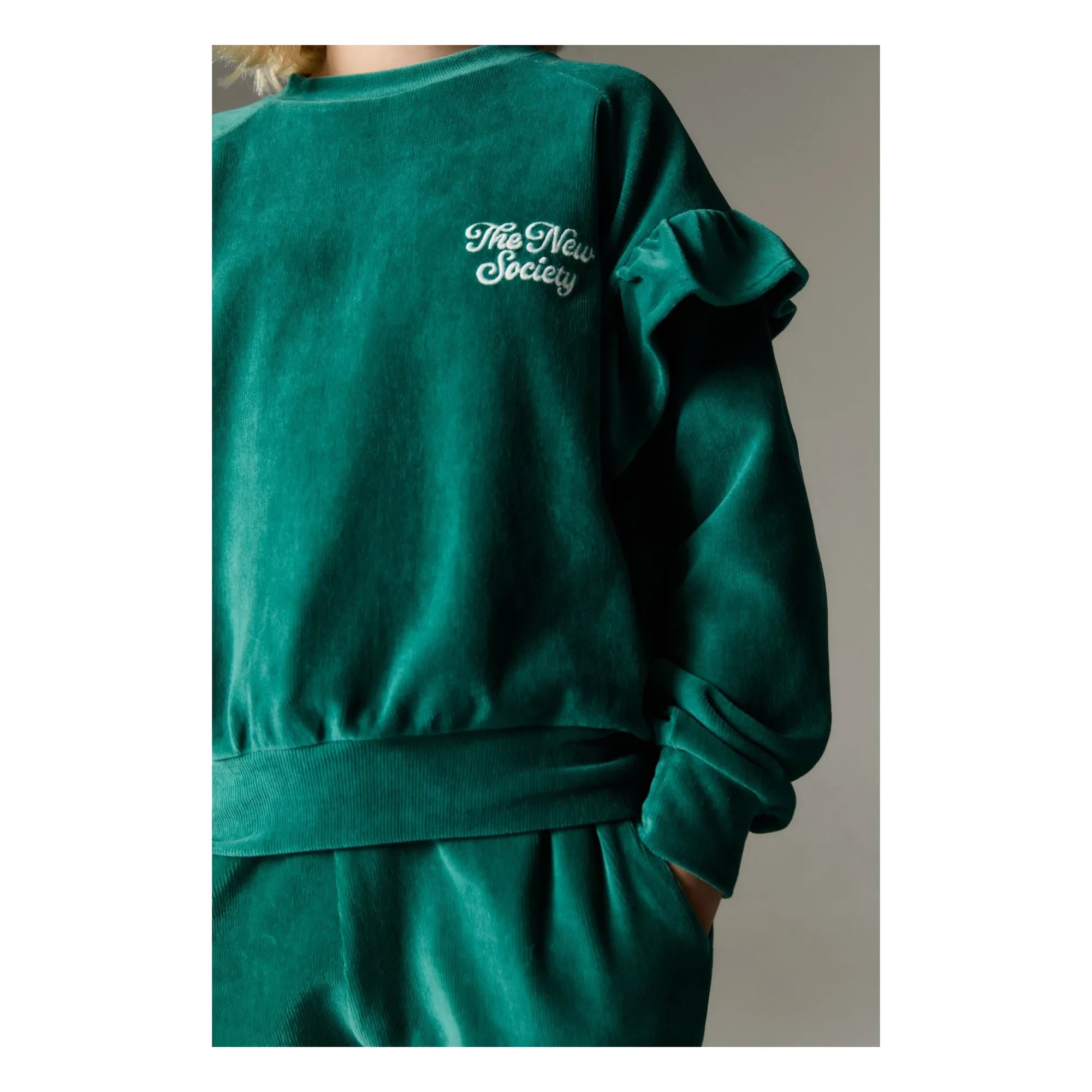 the new society - Odense Samt Sweatshirt Bio | Grün