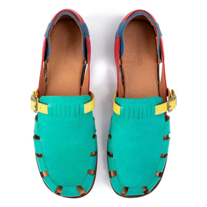 Bobo Choses - Leder-Sandalen mit Farbblock | Grün