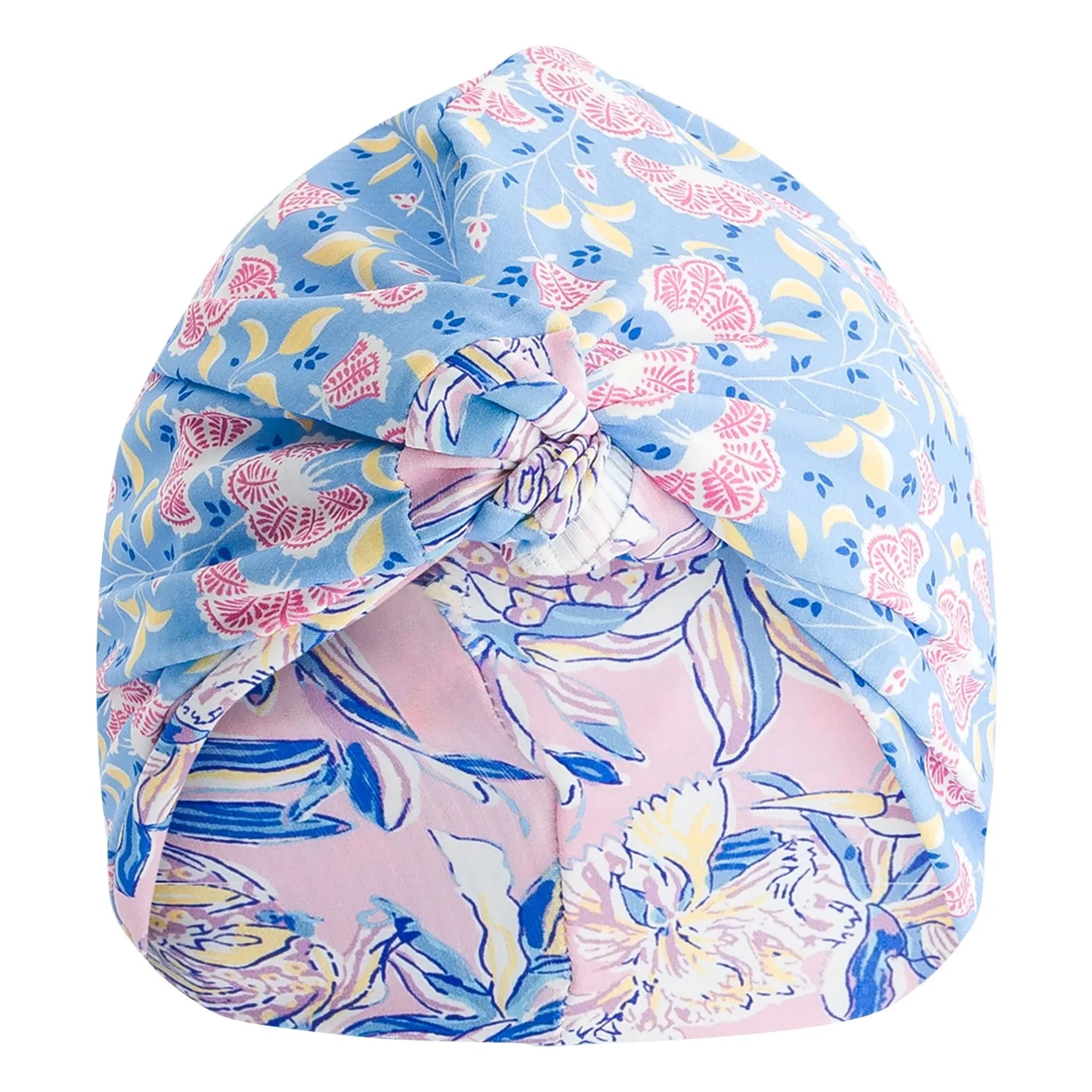 Louise Misha - Abina Badehaube mit Blumenmuster aus recycelten Fasern | Blau
