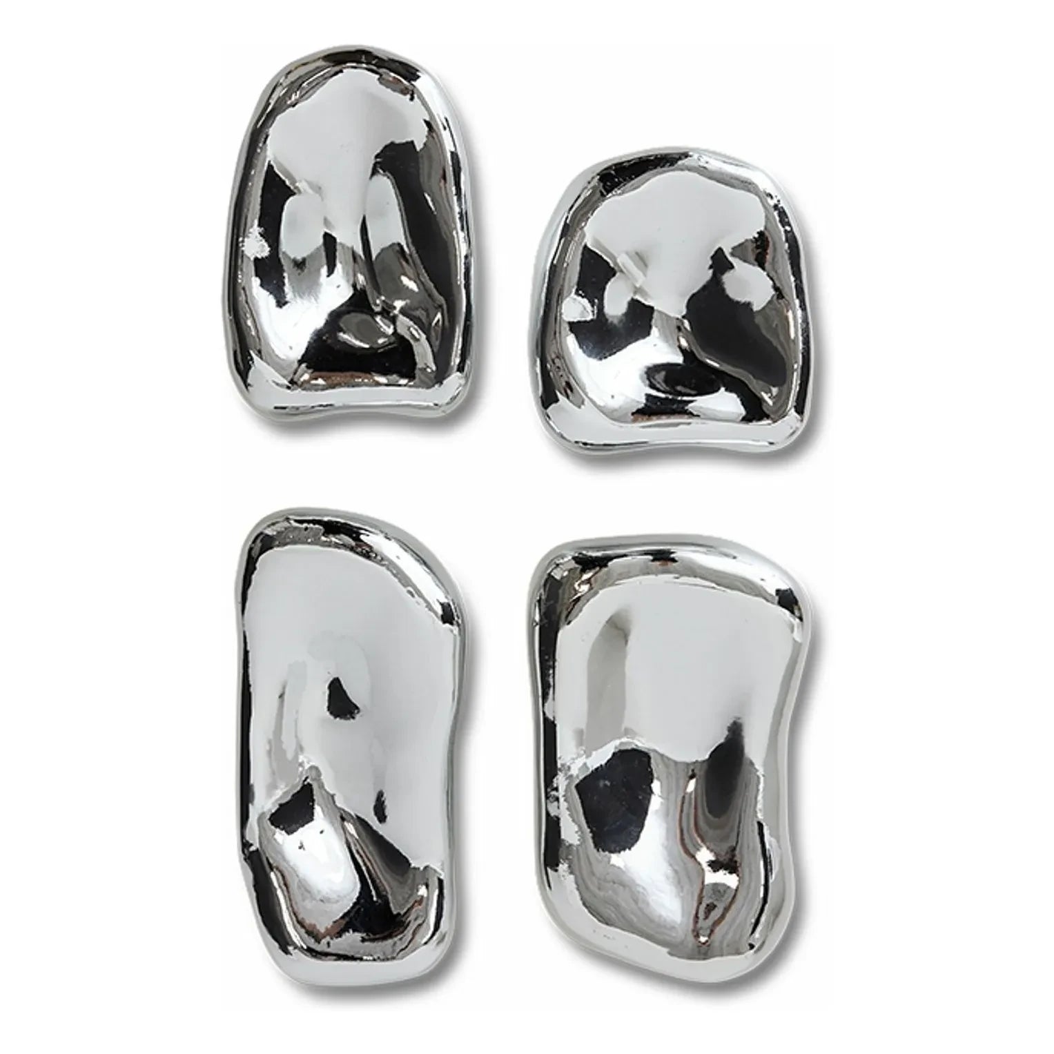 HKliving - Glas-Wanddekoration - 4er Set | Chrom