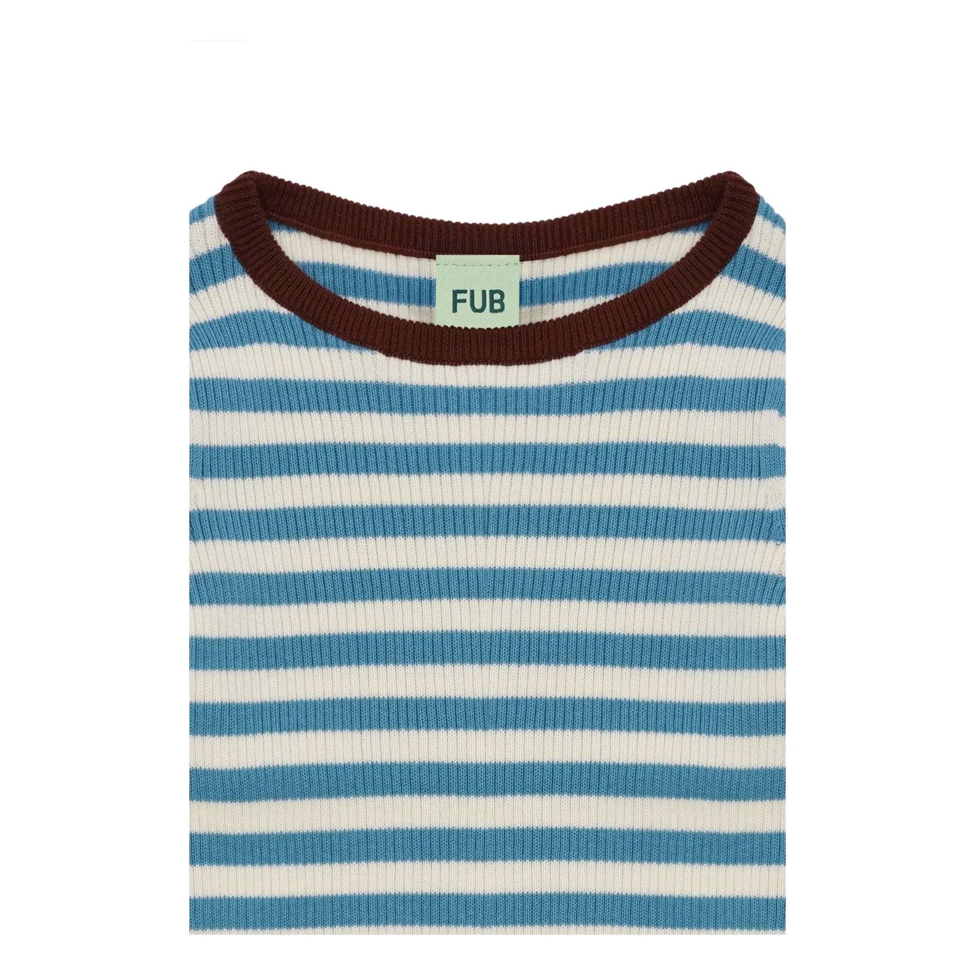 FUB - Dünner Bio-Baumwoll-Rippstrickpullover | Azurblau