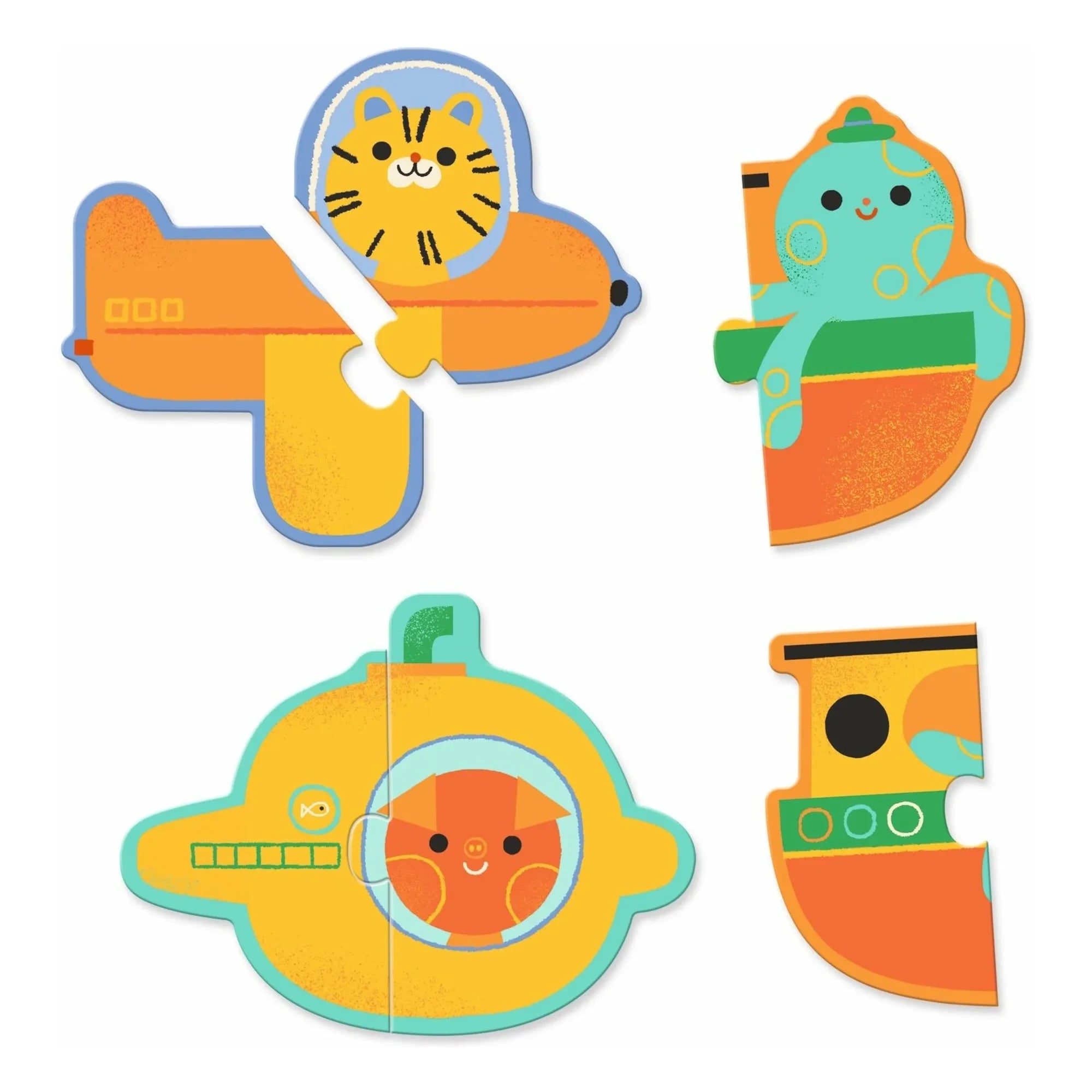 Djeco - Fahrzeug Duo Puzzle