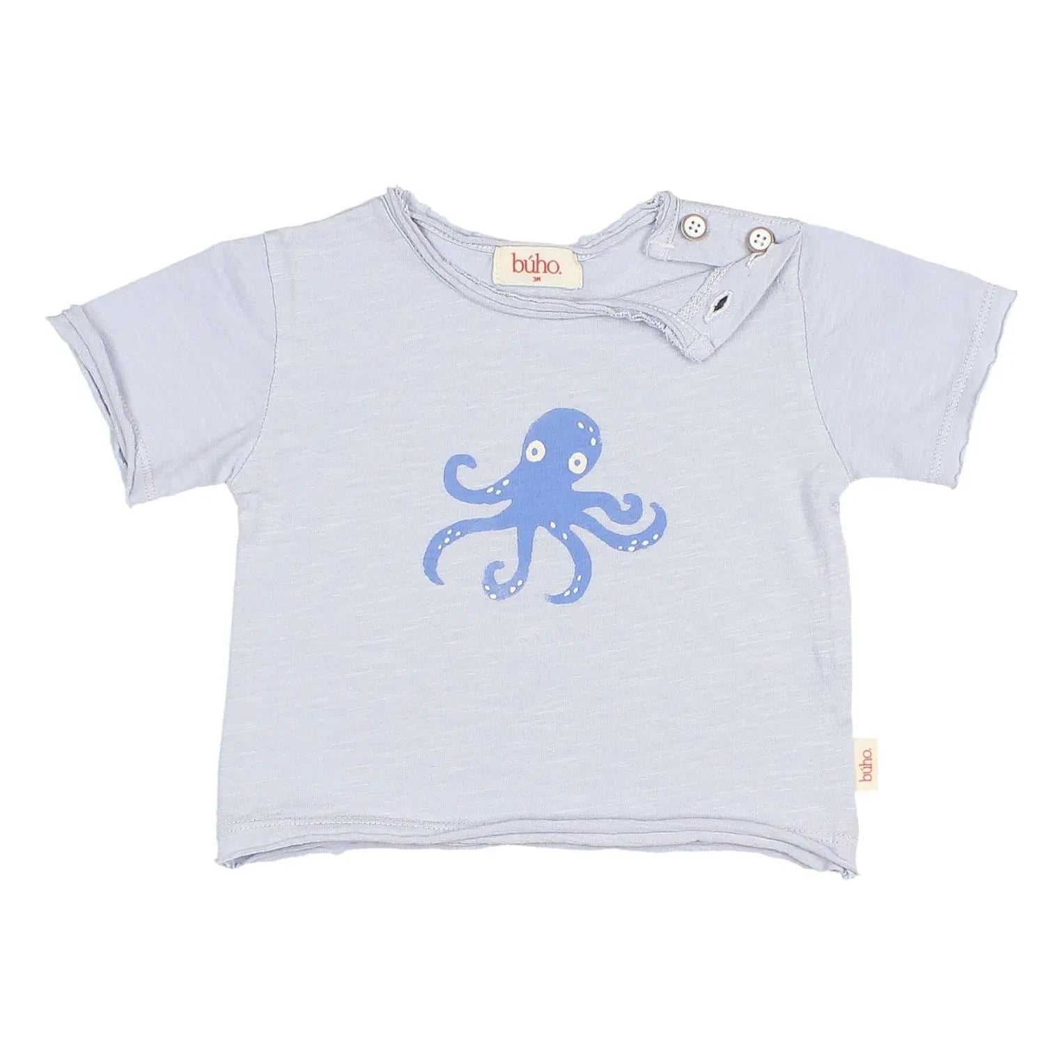 Búho - Bio-Baumwoll-Oktopus-T-Shirt | Hellblau