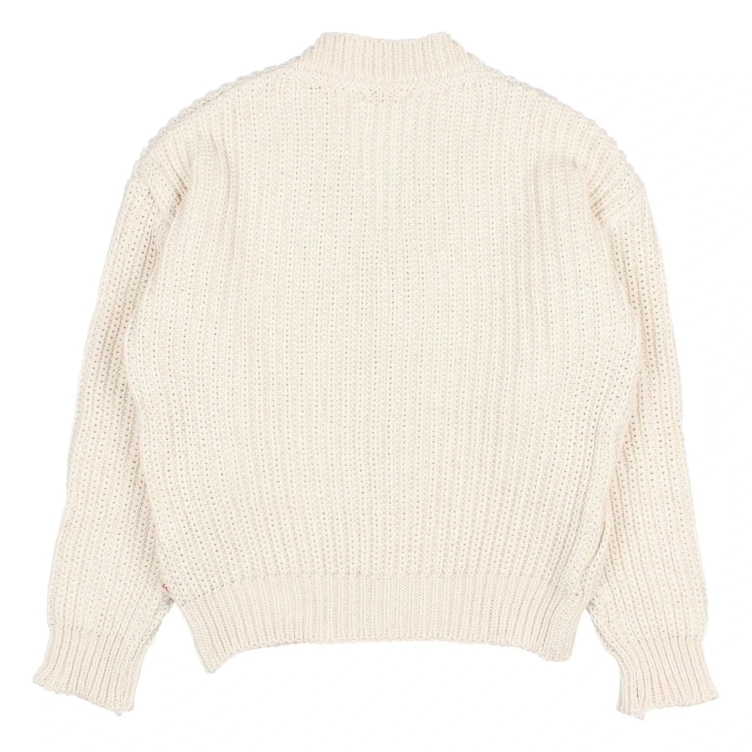Búho - Bio-Baumwoll-Cardigan mit V-Ausschnitt und Rippstrick | Ecru