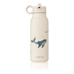 Liewood – Falk Edelstahl-Wasserflasche – 350 ml | Meerestier/Sandfarben
