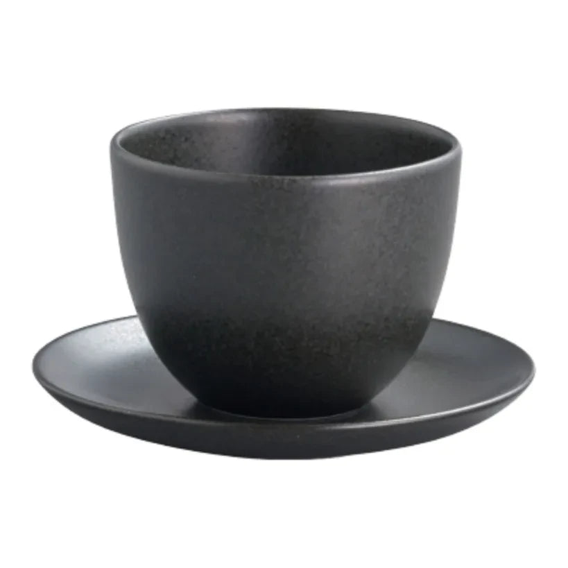 Kinto - Steingut-Tee-Set Tasse und Unterteller | Schwarz