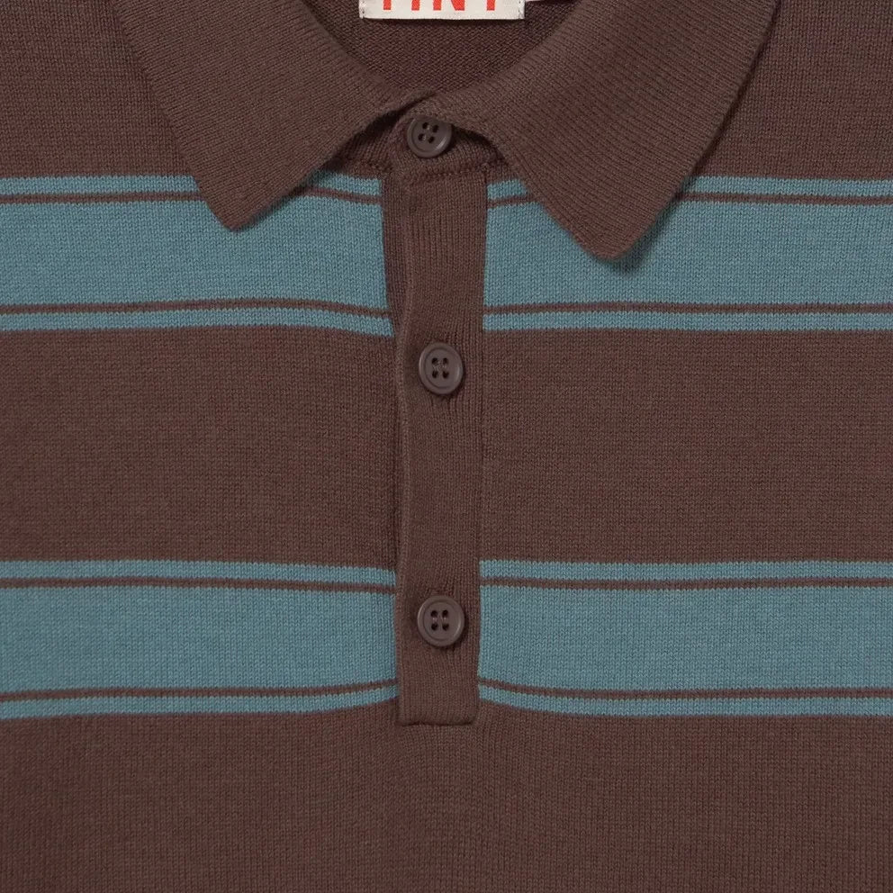 Tinycottons – Gestreiftes Poloshirt | Braun