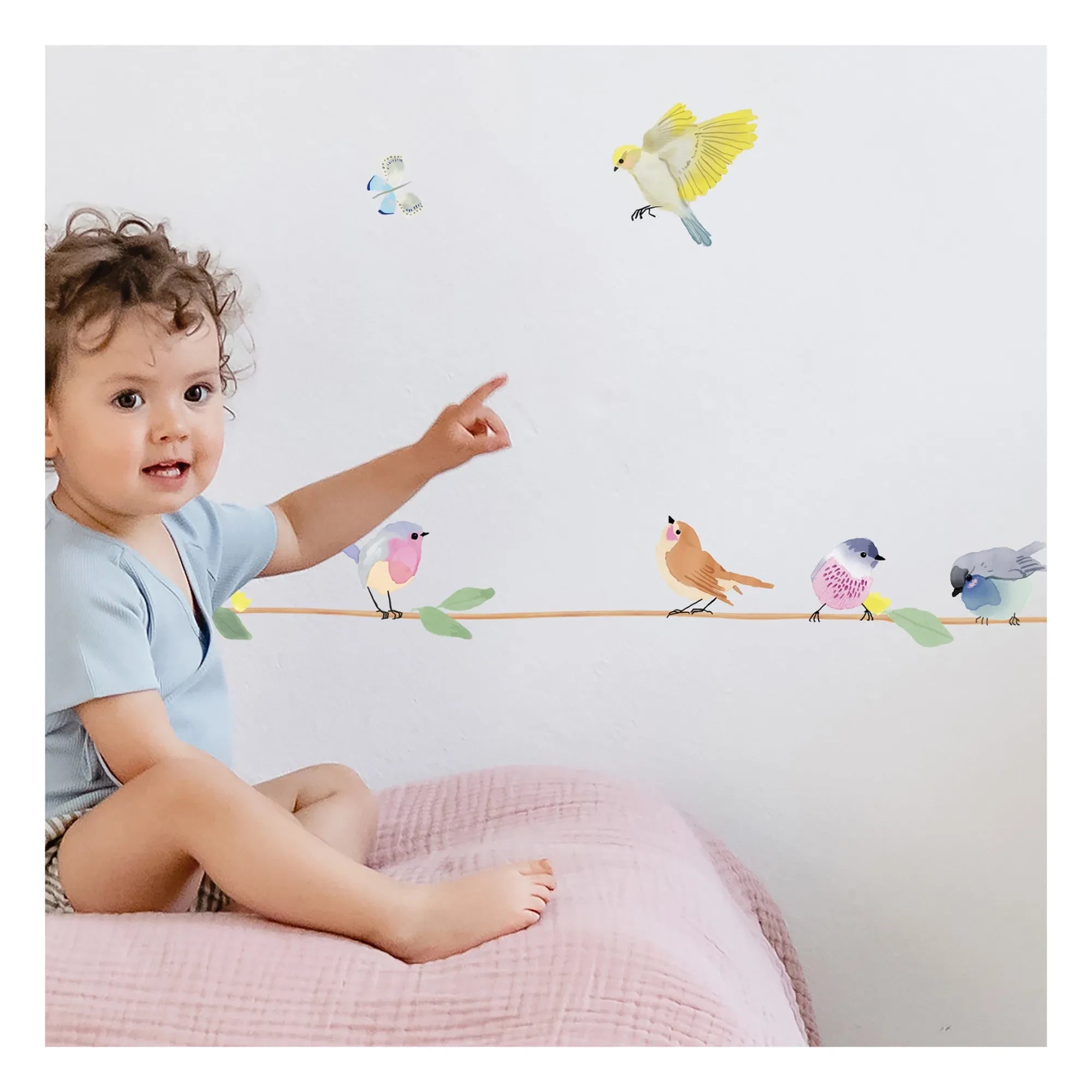 MIMI'lou - Wandsticker Bordüre Frühlingsvögel auf dem Ast