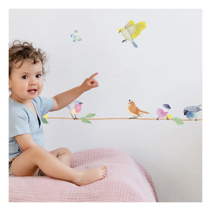 MIMI'lou - Wandsticker Bordüre Frühlingsvögel auf dem Ast