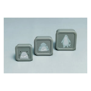 Trixie – Mr. Shark 3-teiliges Snackdosen-Set | Grau Blau