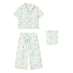 Tinycottons - Blumenmuster Hemd und Hose Set | Weiß