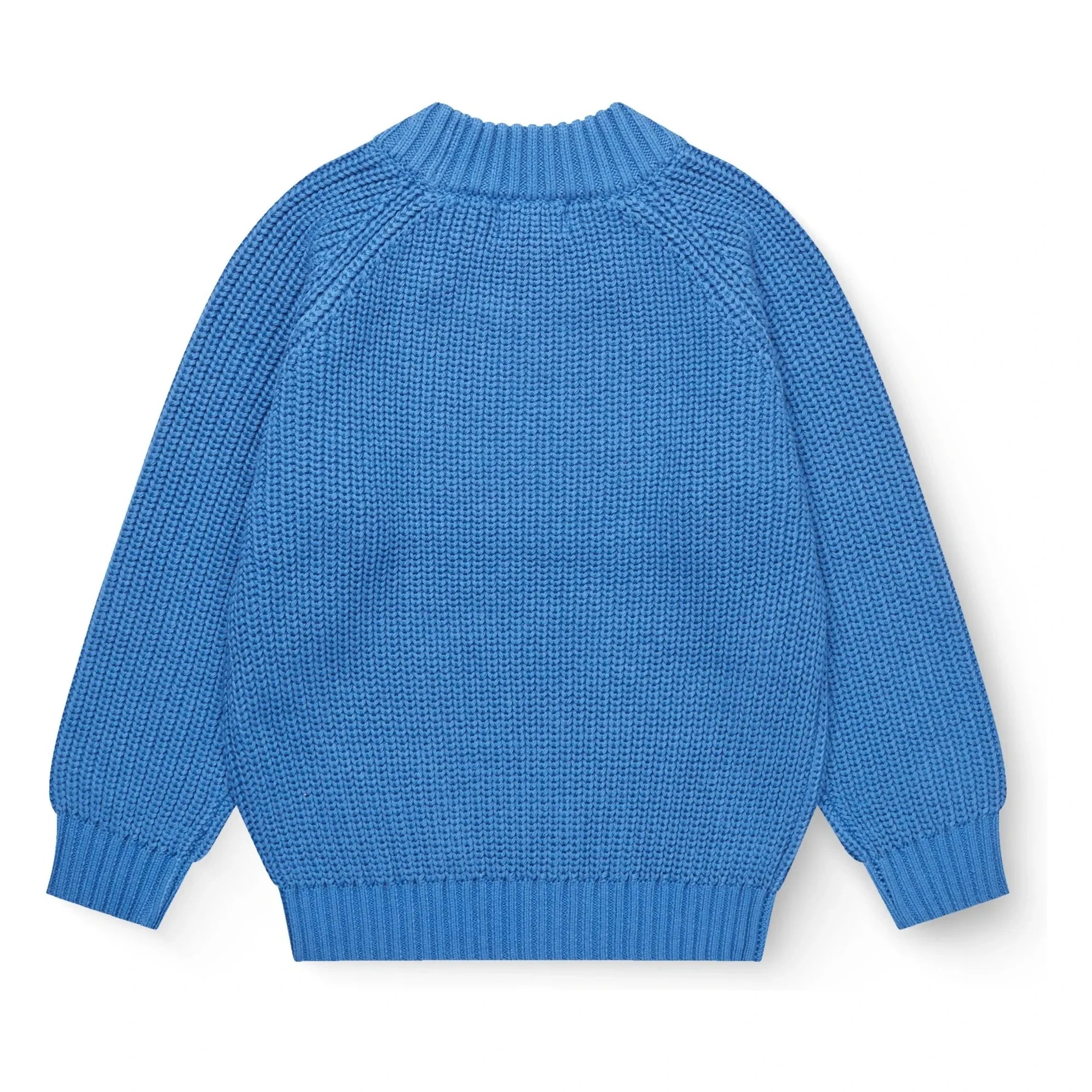 Copenhagen Colors - Gerippter Bio-Baumwoll-Pullover | Azurblau