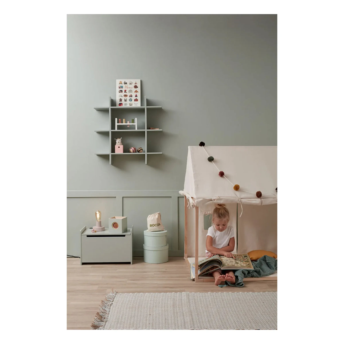 Kid's Concept - Haus aus Baumwolle und Holz | Gebrochenes Weiß