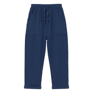 Cozmo - Iker Baumwoll Musselin Hose | Marineblau