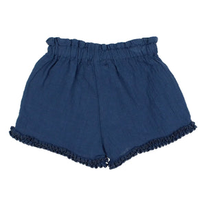 Búho – Baby-Rüschenshorts aus Bio-Baumwolle | Marineblau