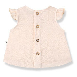 1+ in the family - Apolonia Seersucker Bluse und Bloomer-Set | Beige-rosa