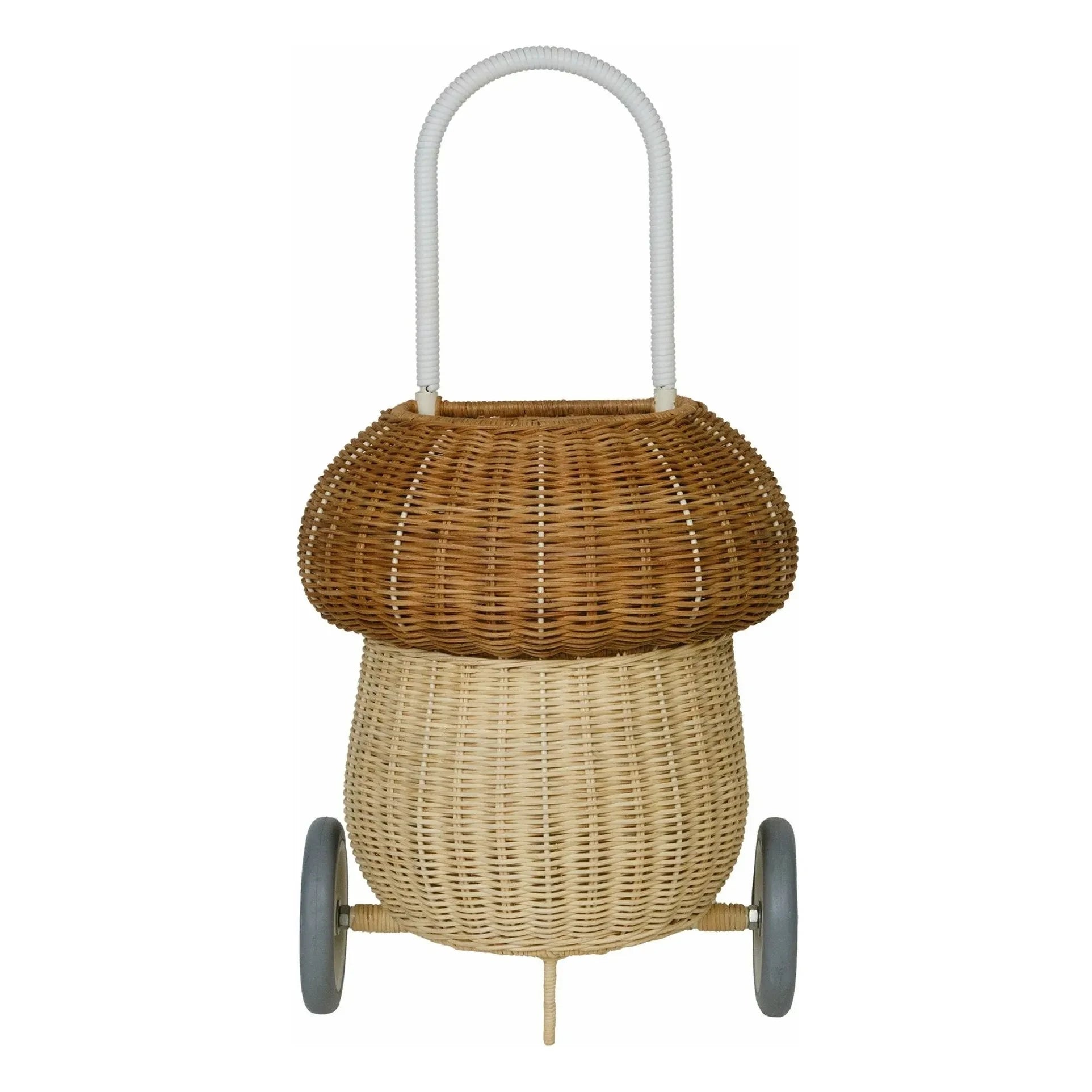 Olli Ella - Rattan-Korb auf Rädern Champignon