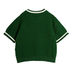 Mini Rodini - Eidechsen kurzärmeliger Pullover aus Bio-Baumwolle | Grün