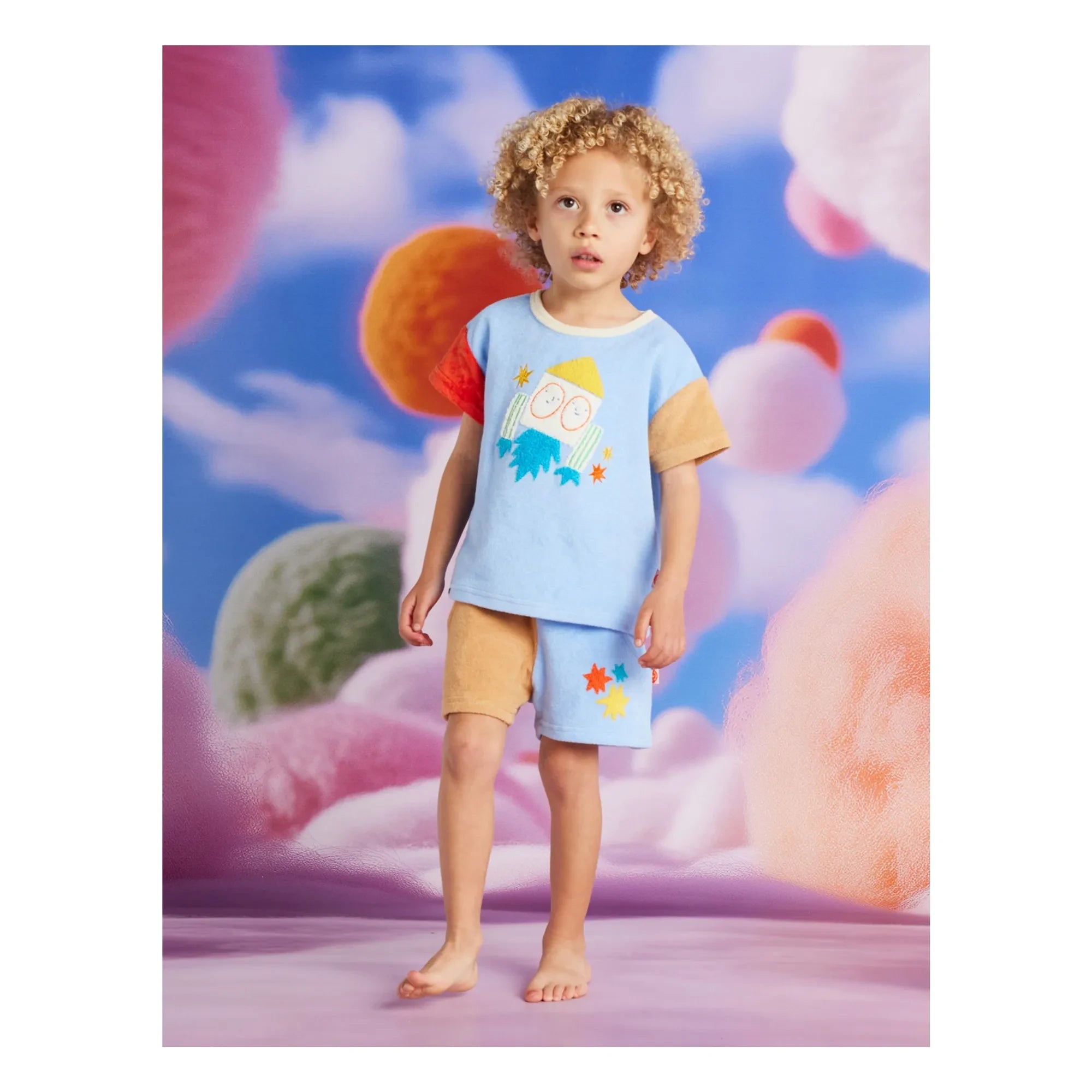 Halcyon Nights - Raketen-Schwamm-T-Shirt | Hellblau