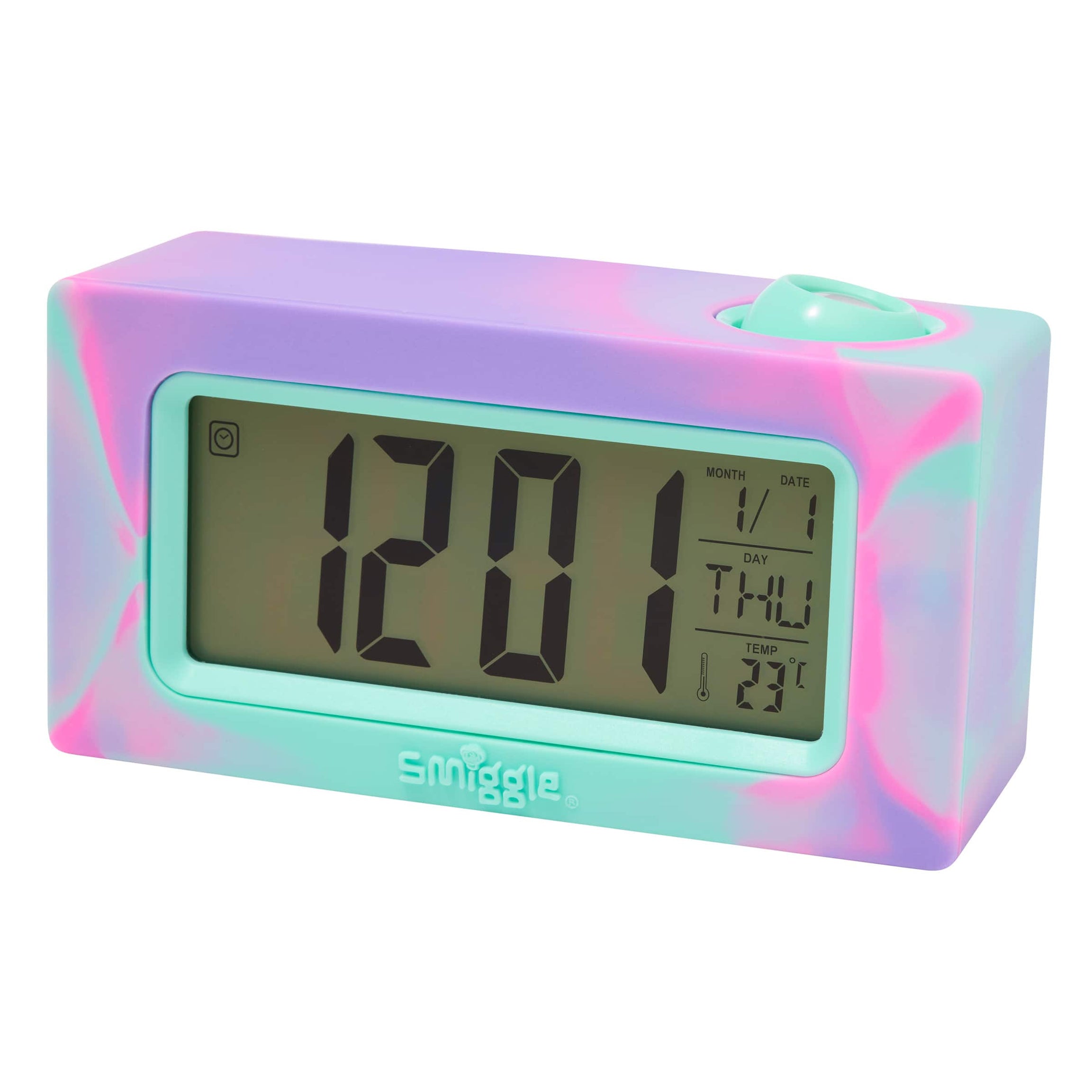 Smiggle - Projektörlü Işıklı Dijital Masa Saati-Dinossi