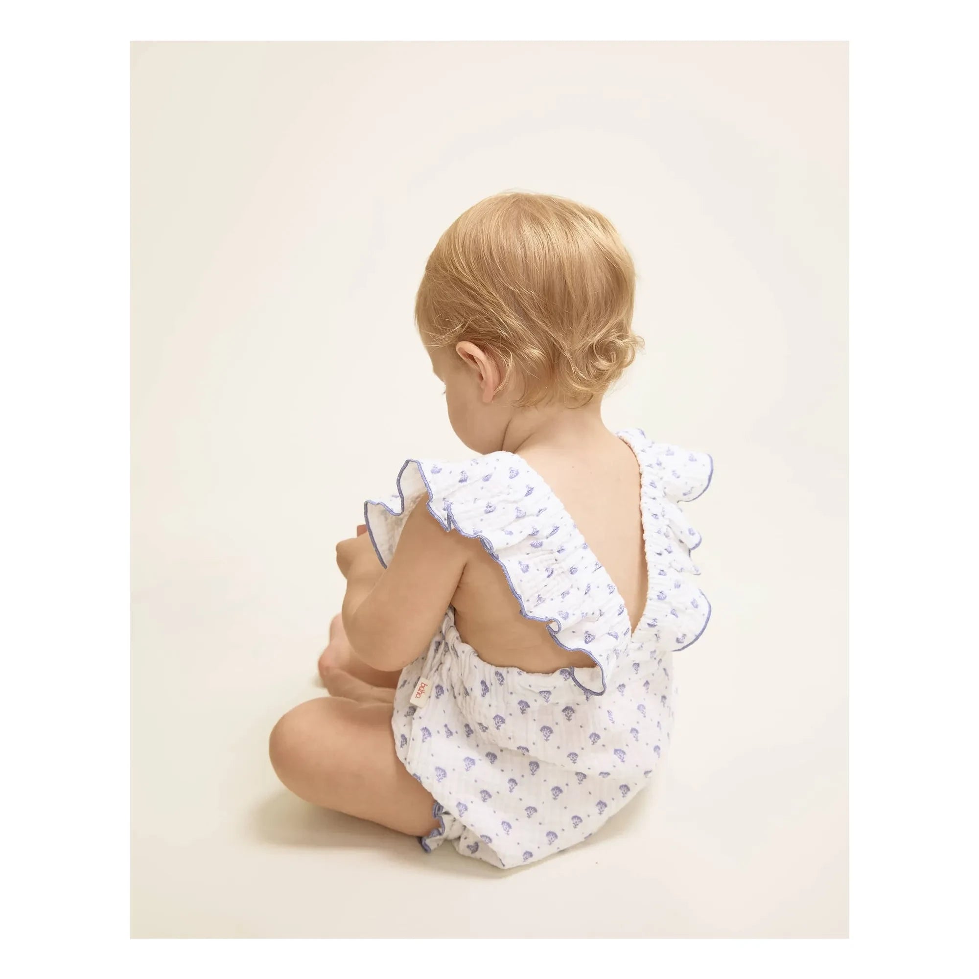 Búho - Bali Shorts aus Baumwoll-Musselin mit Blumenmuster | Indigoblau