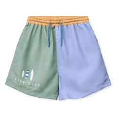 Liewood – Duke Colorblock Badeshorts aus recyceltem Fasern | Blau