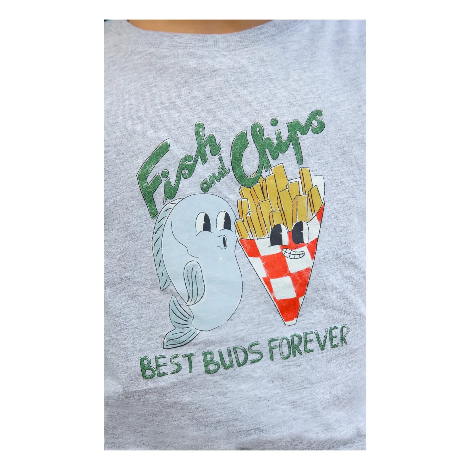 Bonton - Taxo Fish &amp; Chips Tişört | Heather gri