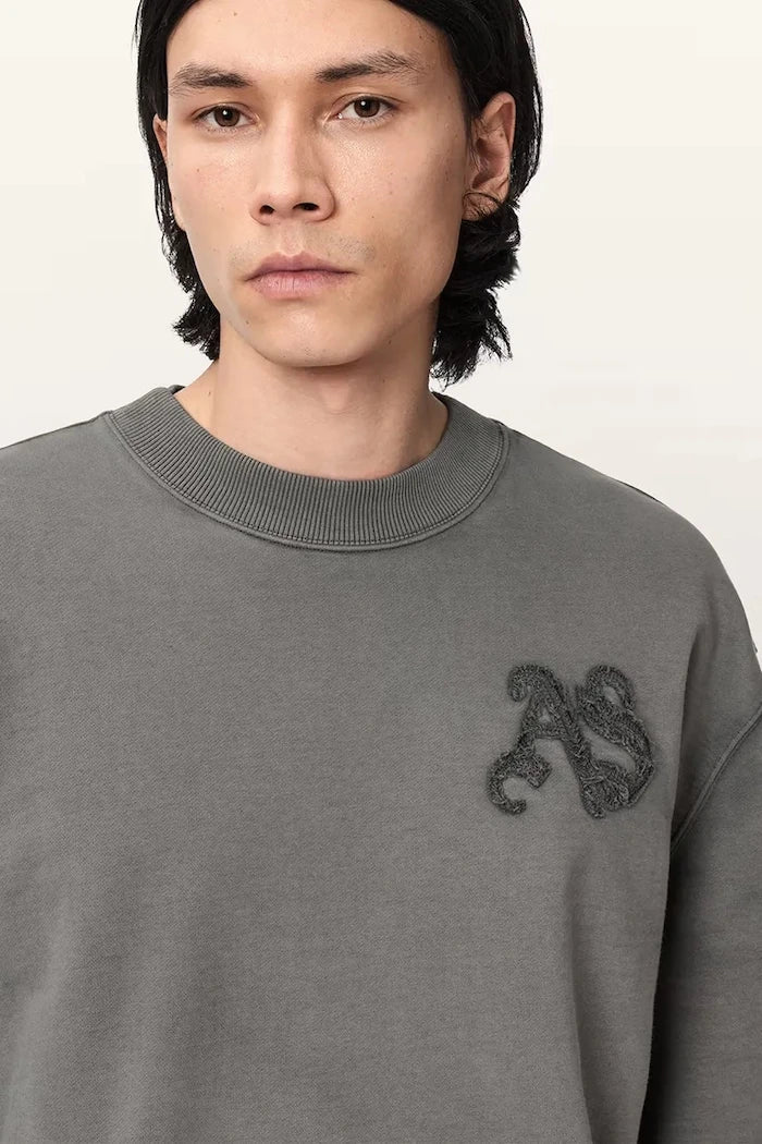 AllSaints erkek pamuklu oversize sweatshirt INSIGNIA