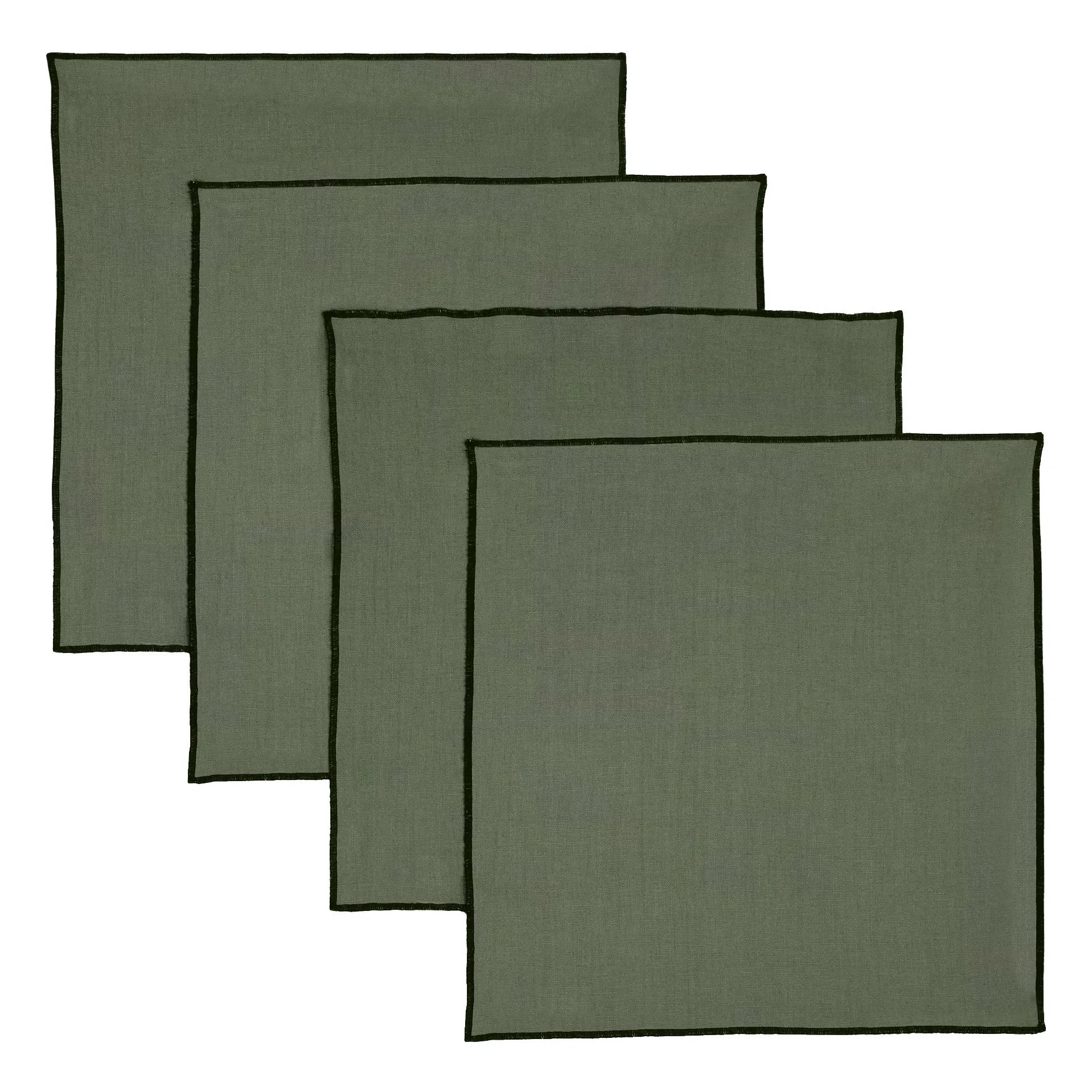 Gütergemeinschaft - Gewaschene Leinen-Serviette - 4er Set | Khaki