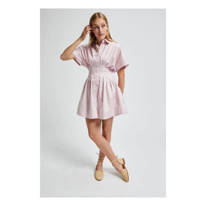 Indee – Gestreiftes Vilette Hemdblusenkleid | Rosa