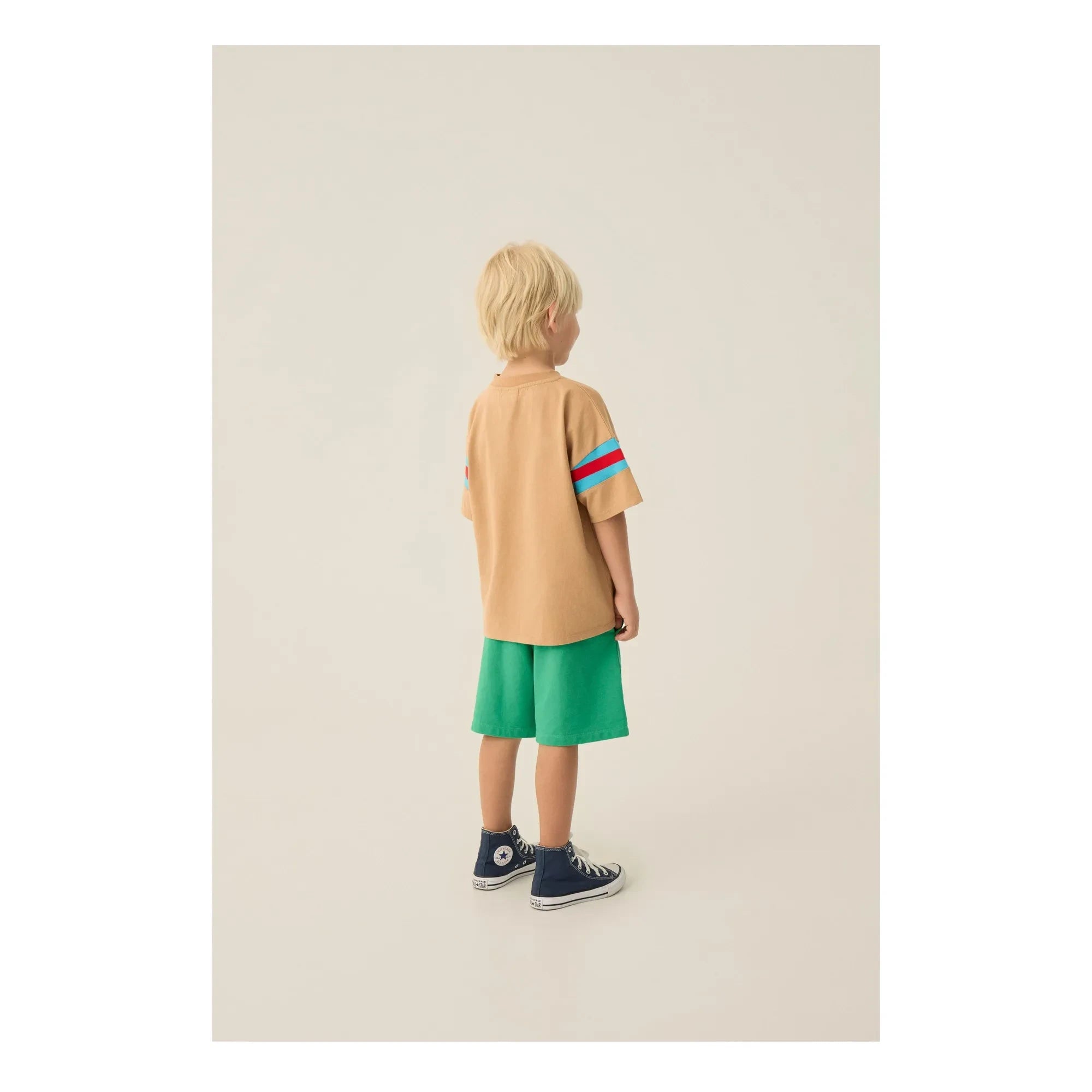 The Campamento - Gestreiftes T-Shirt mit Kontrastdetails | Camel