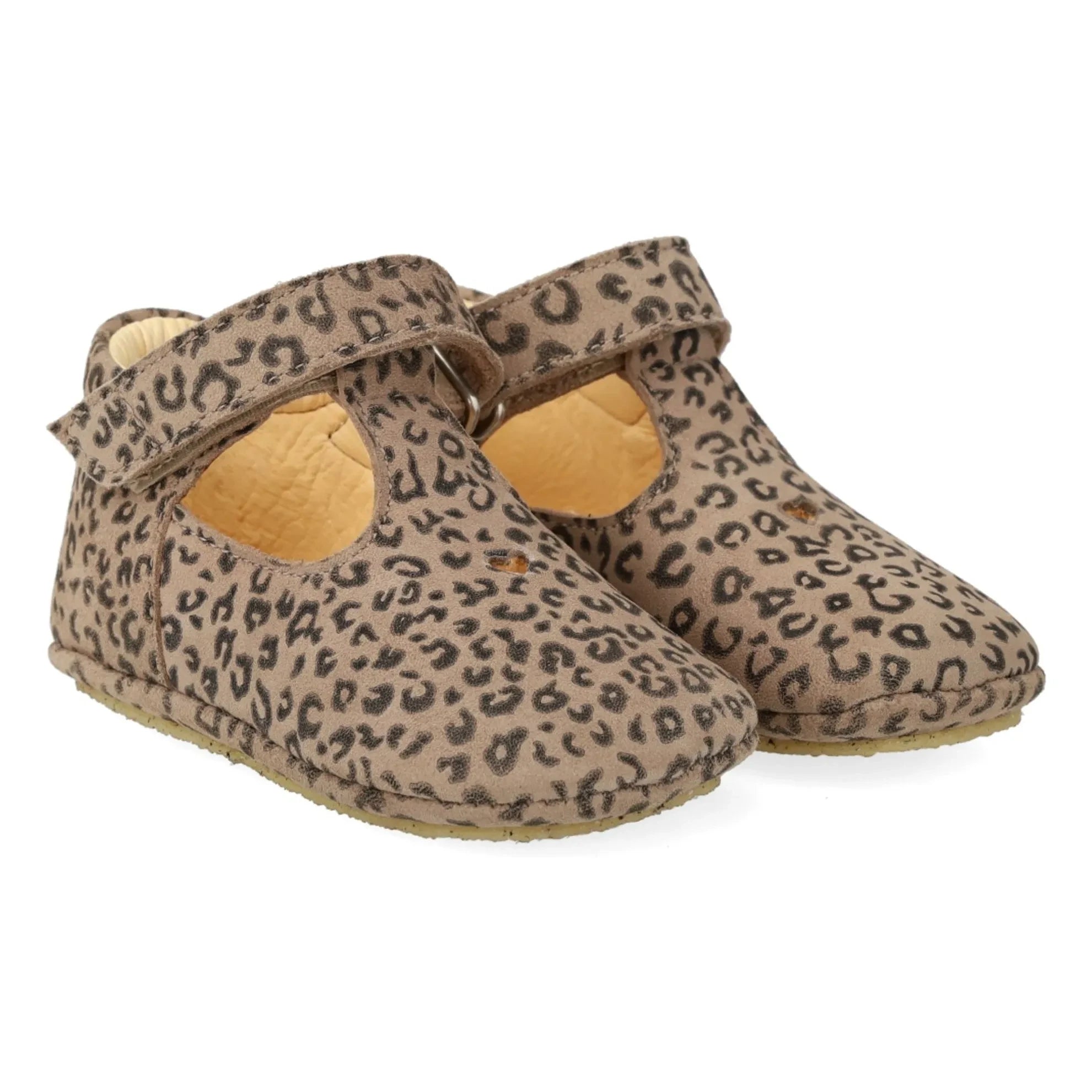 Angulus - Leoparden-Suede-Hausschuhe | Braun