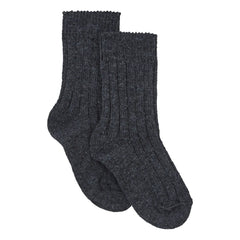 Collégien - Socken aus Kaschmir und Merinowolle | Anthrazit