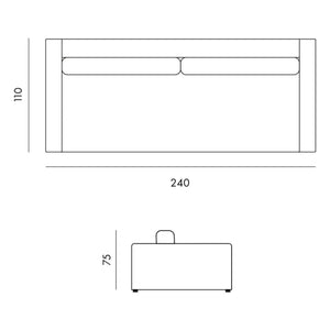 Panac Edition - Bellechasse Bouclé 3-Sitzer Sofa - 240 cm | Naturweiß