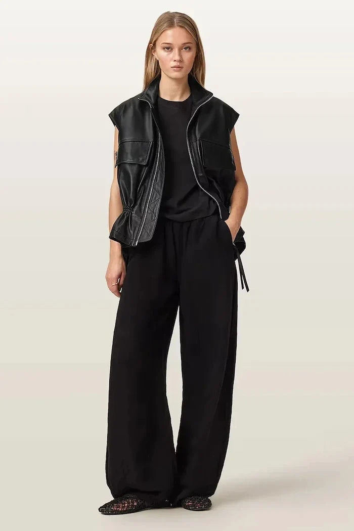 AllSaints Kadın Deri Yelek FLOR