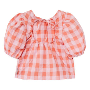 Mipounet - Mirelle Vichy Bluse mit Ballonärmeln | Rosa