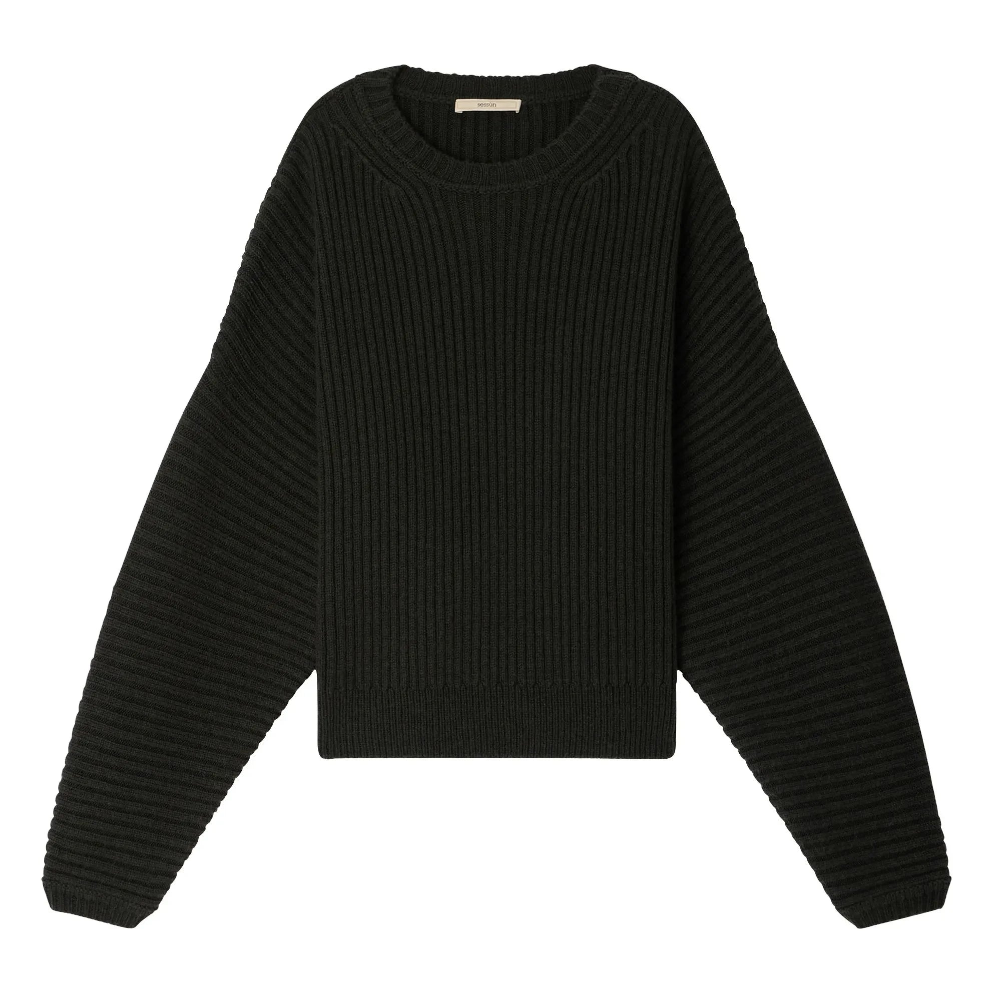 Sessùn - Kanso Rippstrickpullover aus Wolle | Dunkelgrün