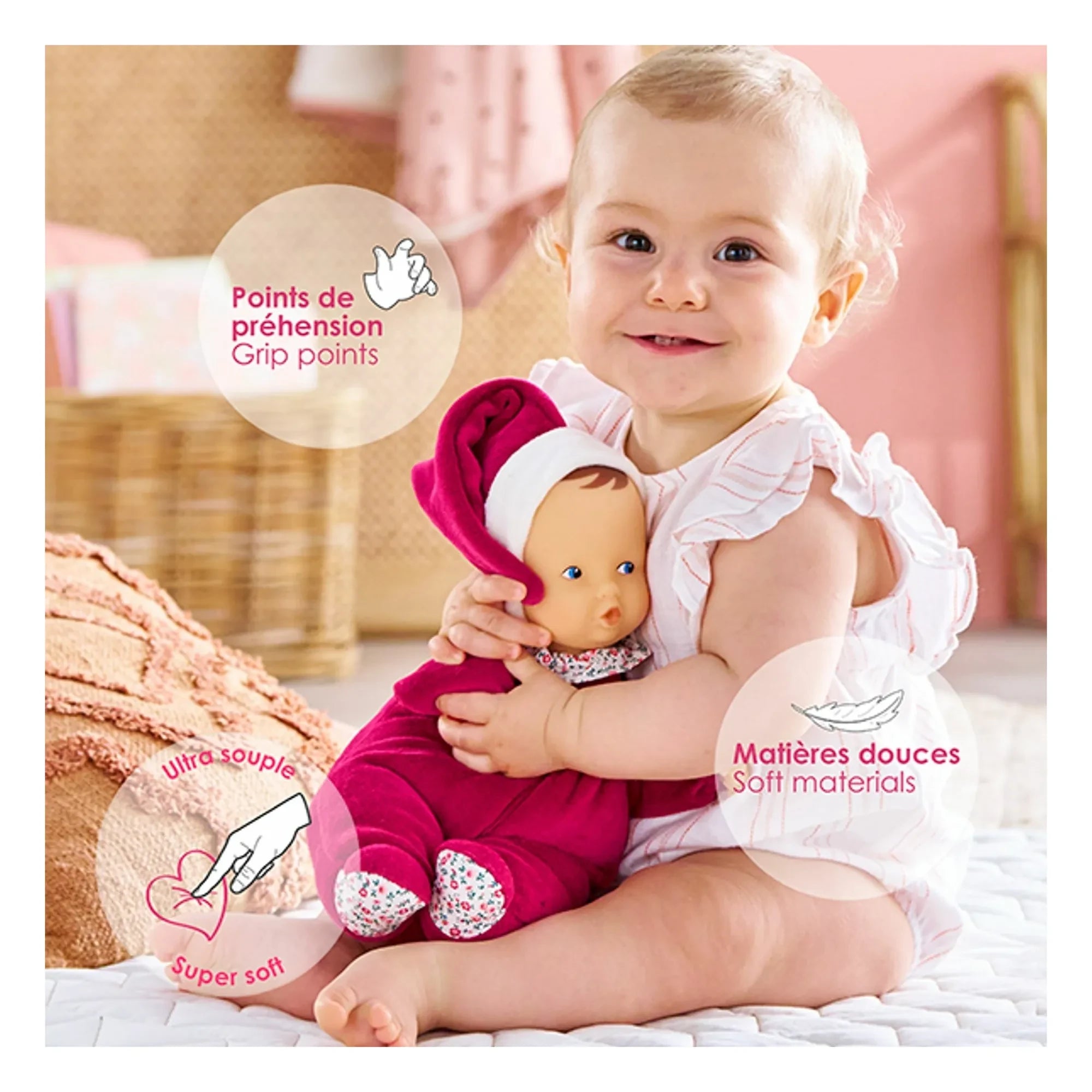 Corolle - Mein süßes Spielzeug - Babipouce Rose Grenadine | Fuchsia