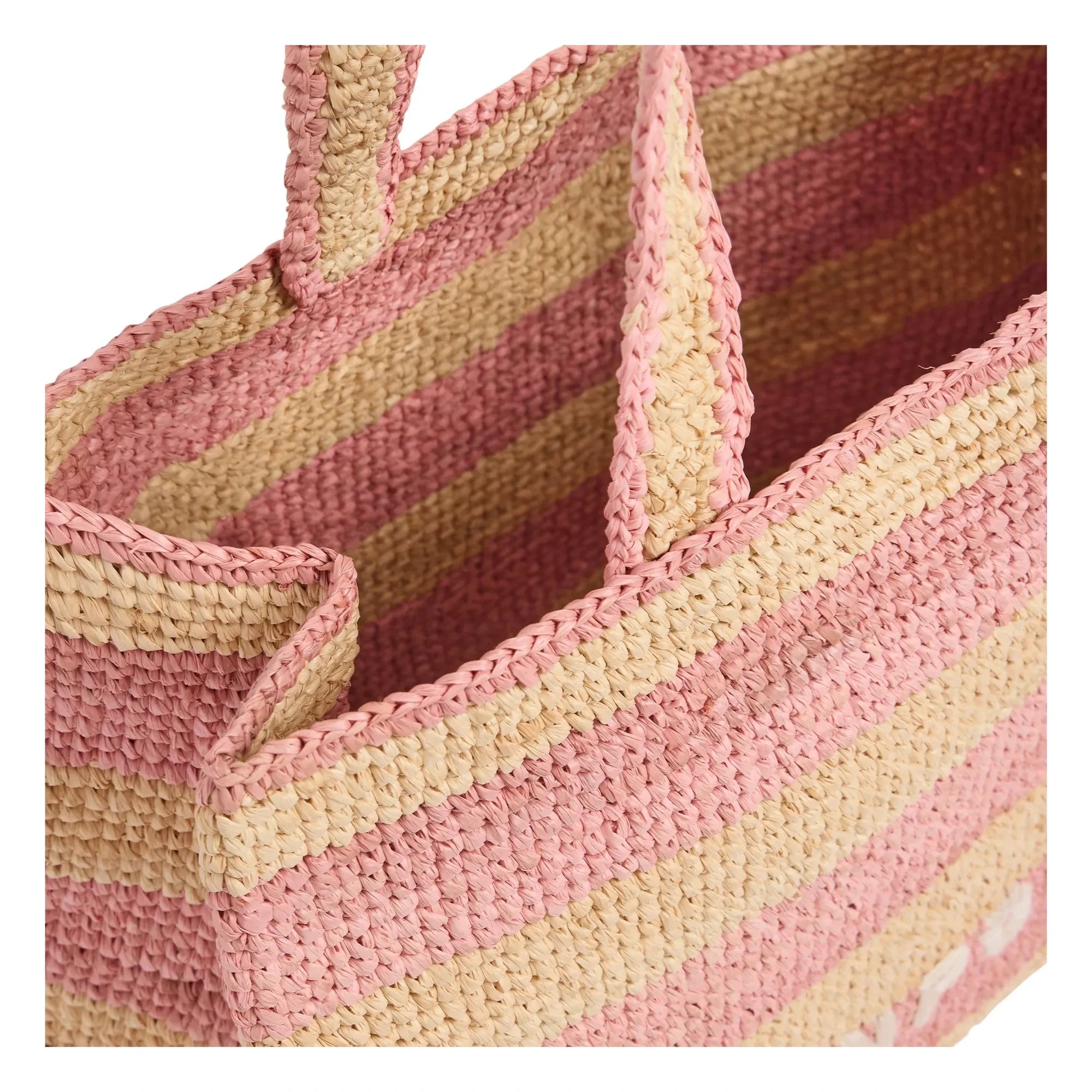 Bonpoint - Esma Gestreifte Basttasche | Natur