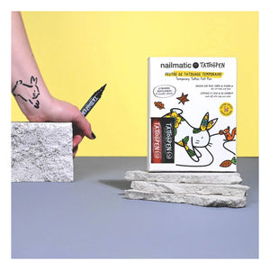 Nailmatic Kids - Bunny x AMI IMAGINAIRE Tattoopen ve Yeniden Kullanılabilir Şablon Seti