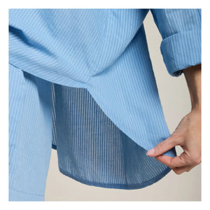 Maison Saint Julien - Ramatuelle Baumwoll-Voile-Hemd | Azurblau