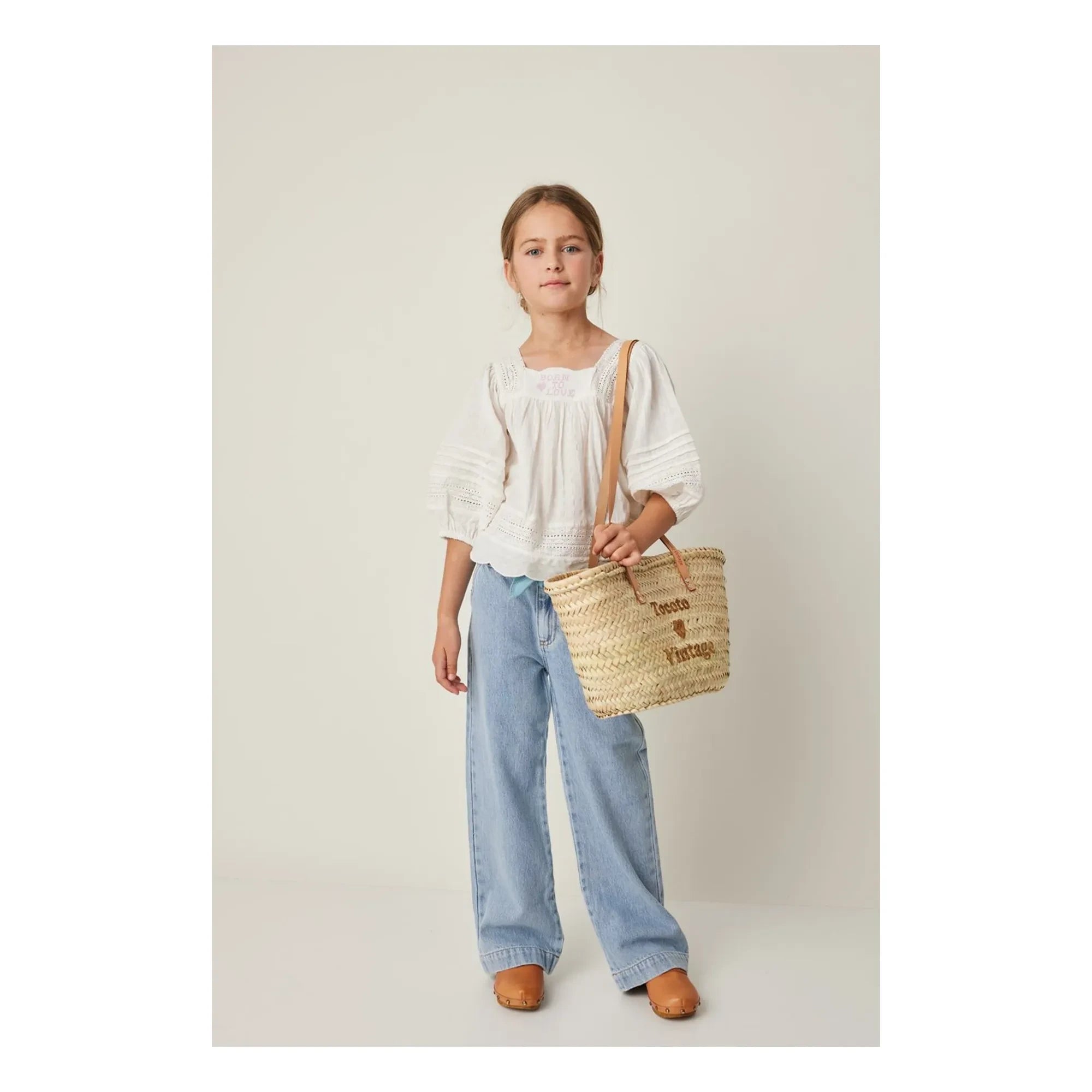 Tocoto Vintage - 3/4-Arm Bestickte Bluse | Weiß