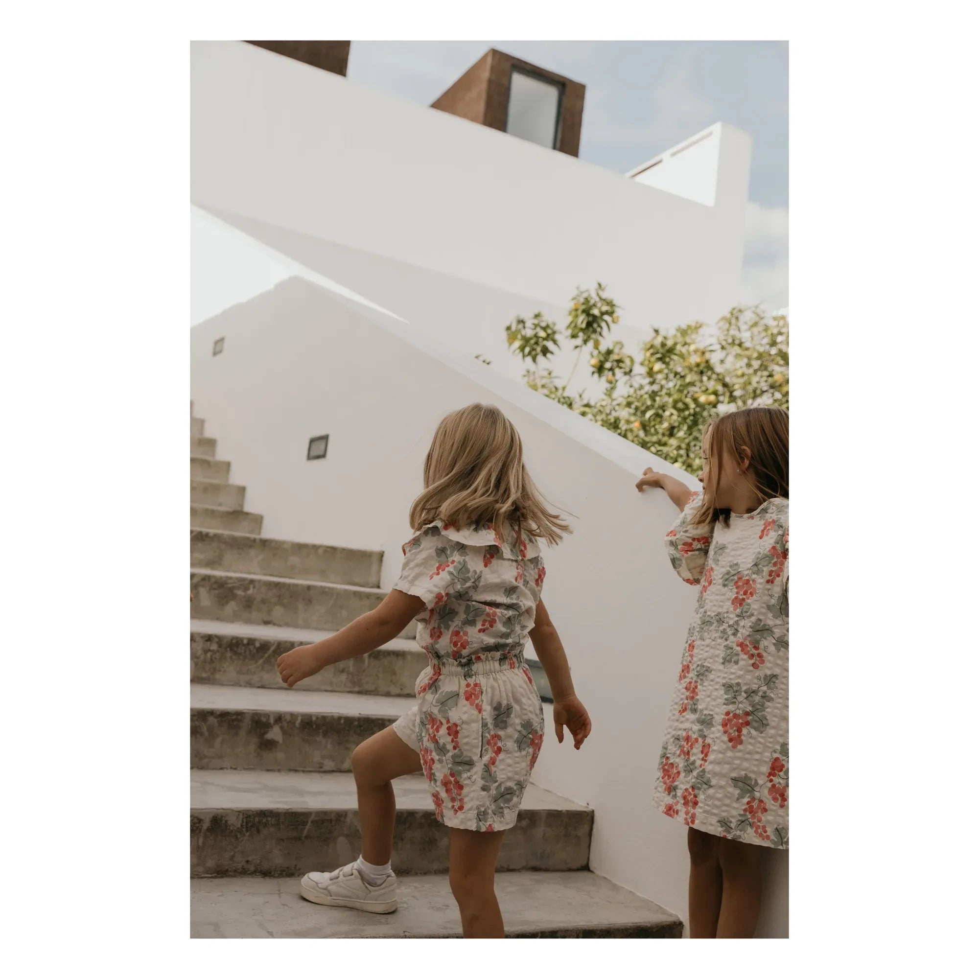 garbo&friends - Gerafftes Kleid Raisin Volant | Ecru