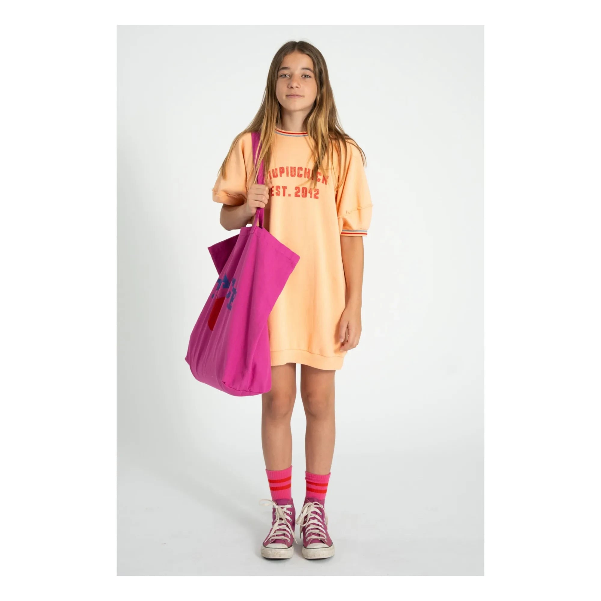 Piupiuchick - Sweatkleid Piupiuchick Est 2012 Bio-Baumwolle | Pfirsich