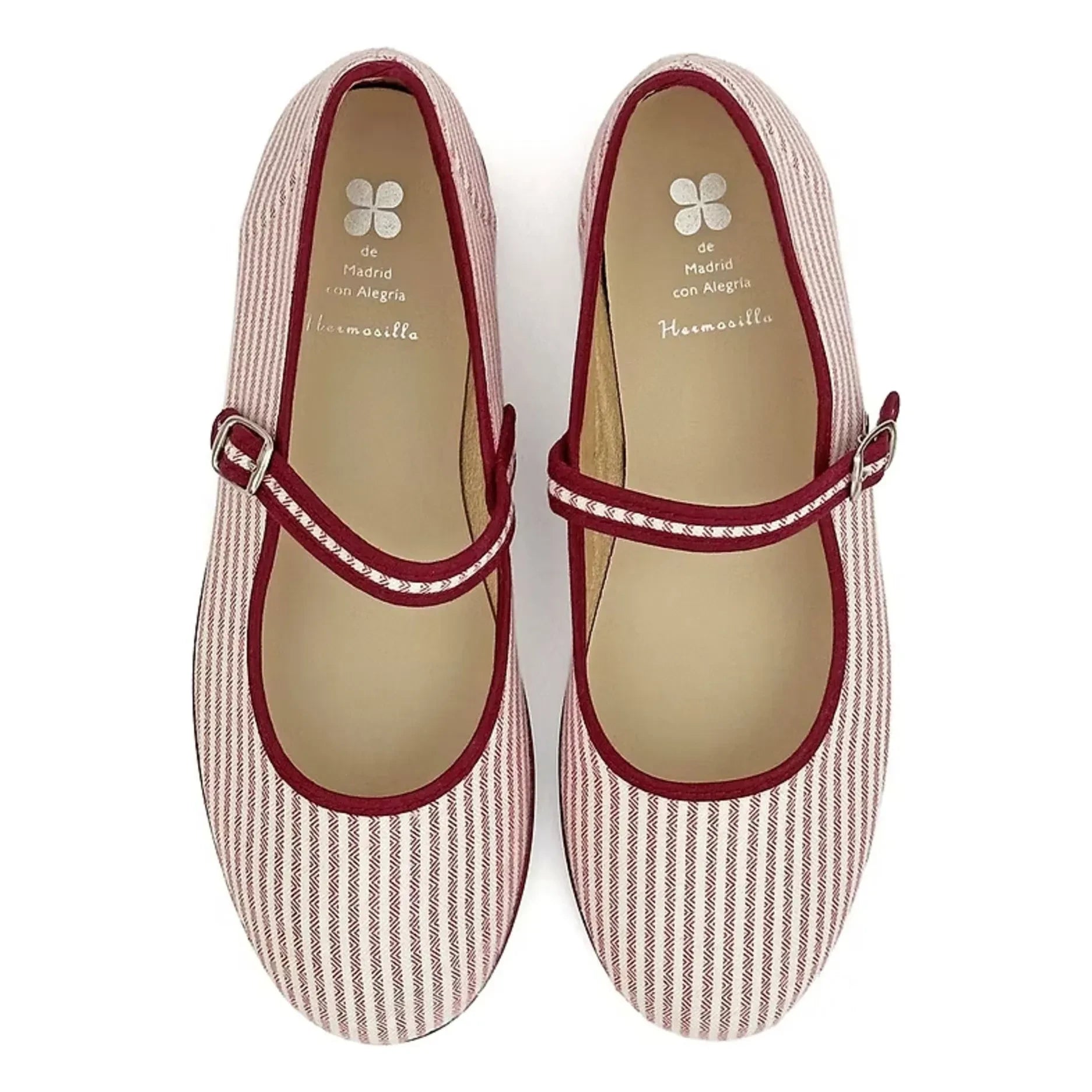 Hermosilla - Gestreifte Aras Ballerinas - Damen Kollektion | Bordeaux
