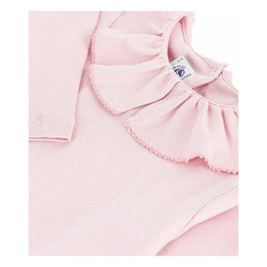 Petit Bateau - T-Shirt aus Bio-Baumwolle mit Rüschenkragen | Rosa