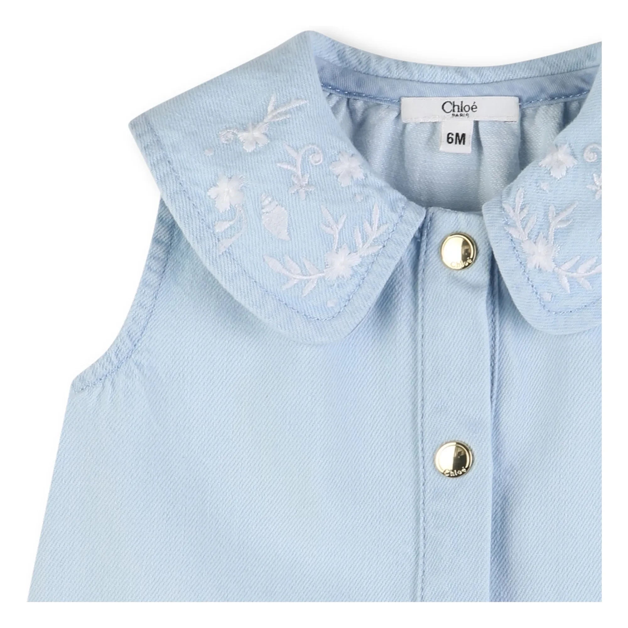 Chloé – Besticktes Jeans-Top | Blau