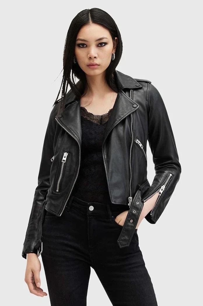 AllSaints Kadın Deri Biker Ceket BALFERN