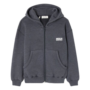 American Vintage - Doven Zip-Sweatshirt | Meliert Kohlegrau
