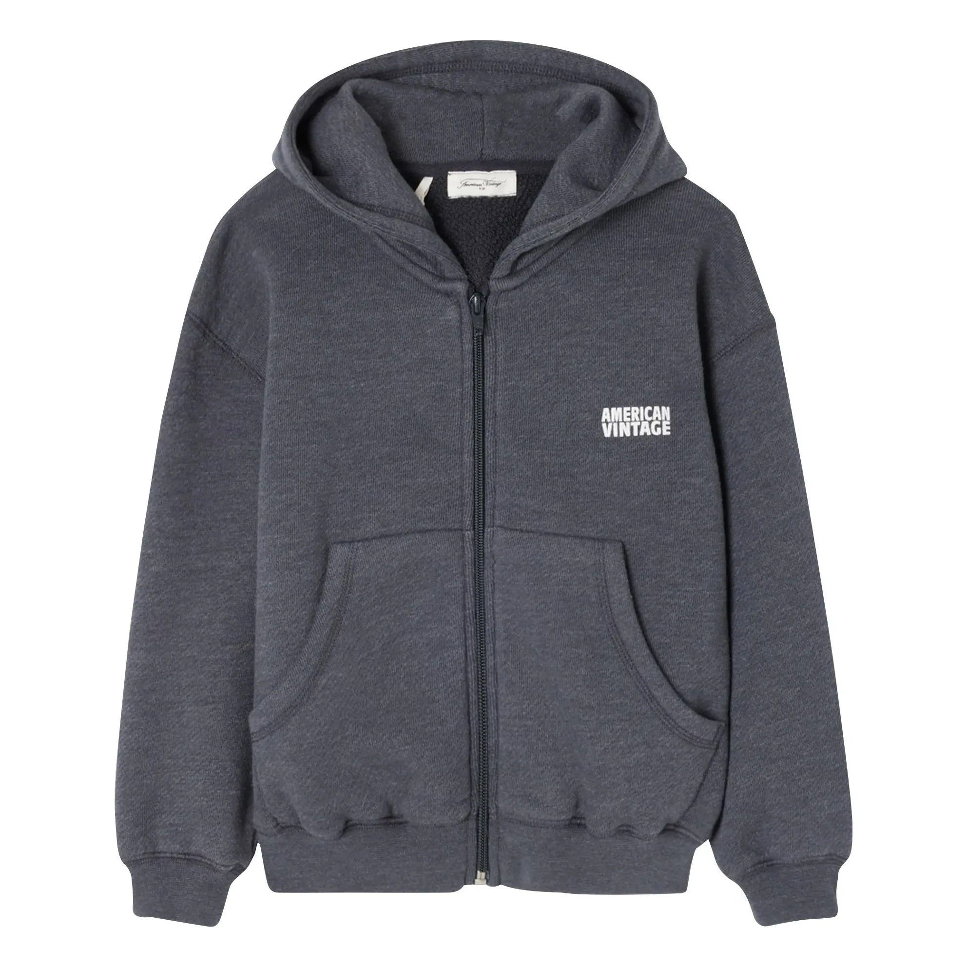 American Vintage - Doven Zip-Sweatshirt | Meliert Kohlegrau